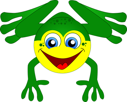 Cartoon Smiling Frog Illustration PNG