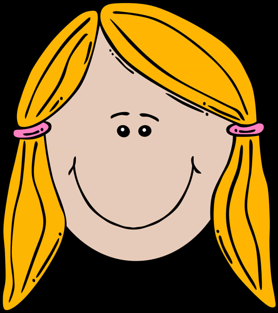 Cartoon Smiling Girl Illustration PNG