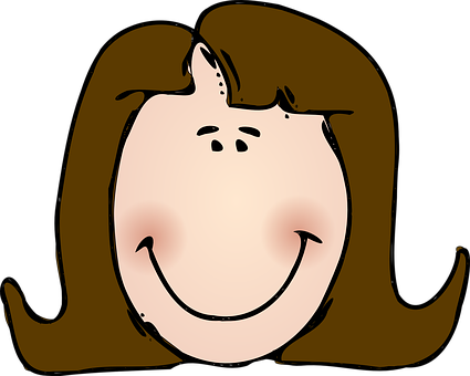 Cartoon Smiling Girl Illustration PNG