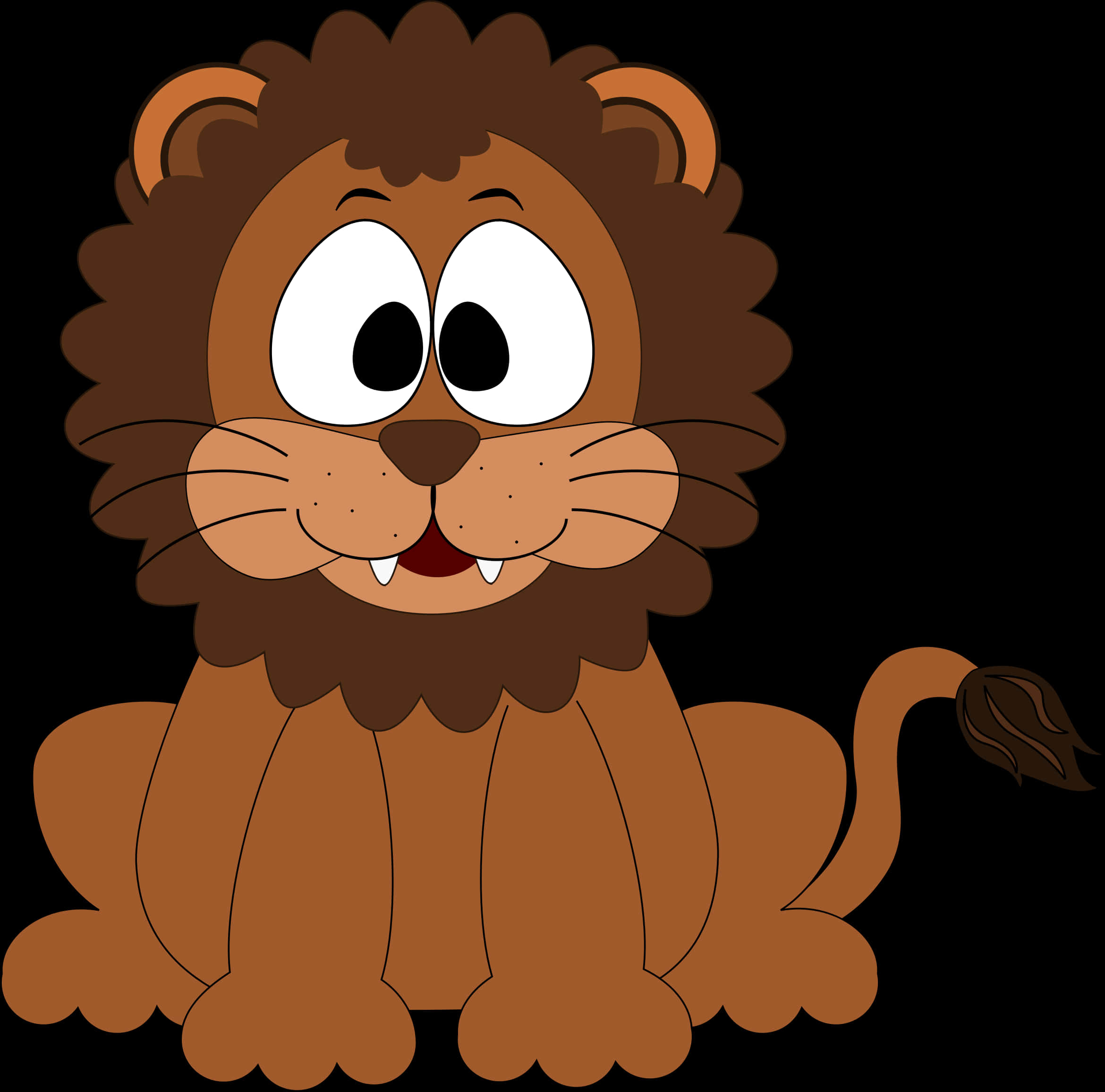 Cartoon Smiling Lion Illustration PNG