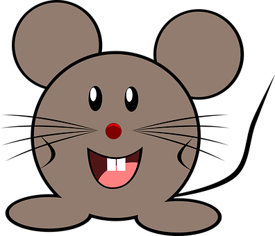 Cartoon Smiling Mouse Illustration PNG