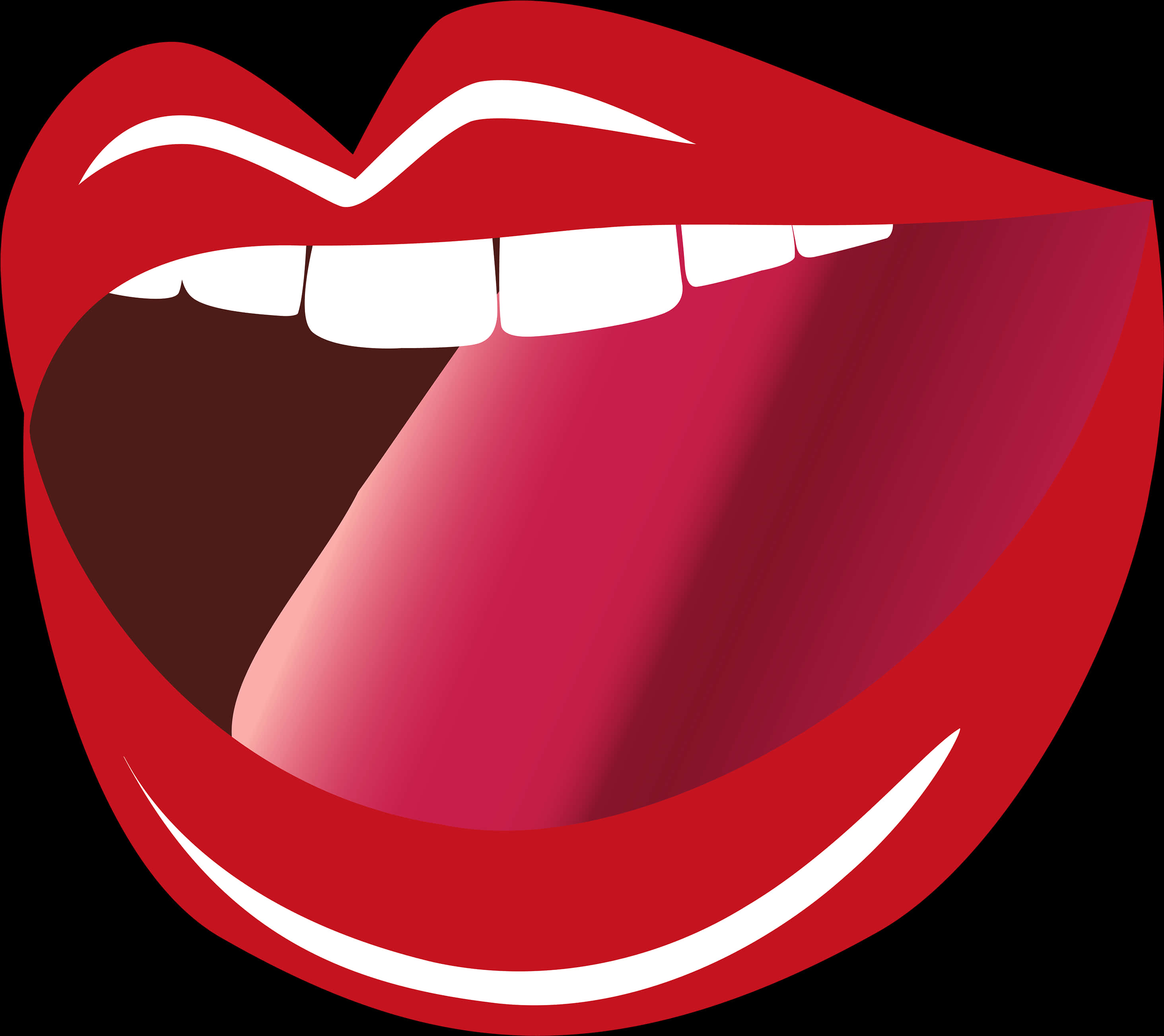 Cartoon Smiling Mouth Graphic SVG