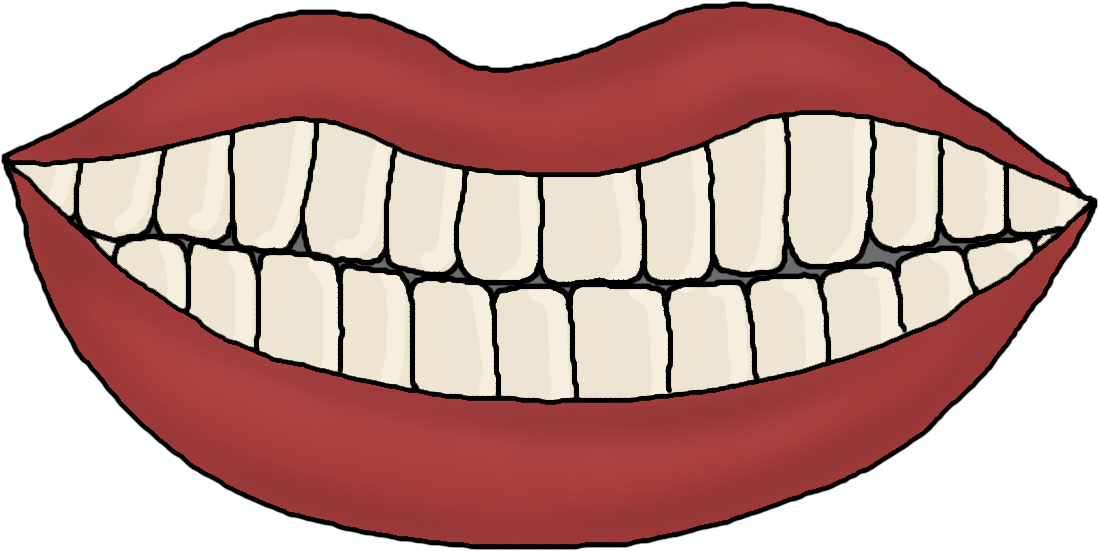 Cartoon Smiling Mouthwith Teeth PNG
