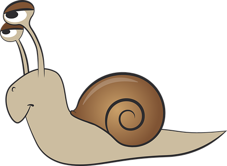 Cartoon Smiling Snail PNG