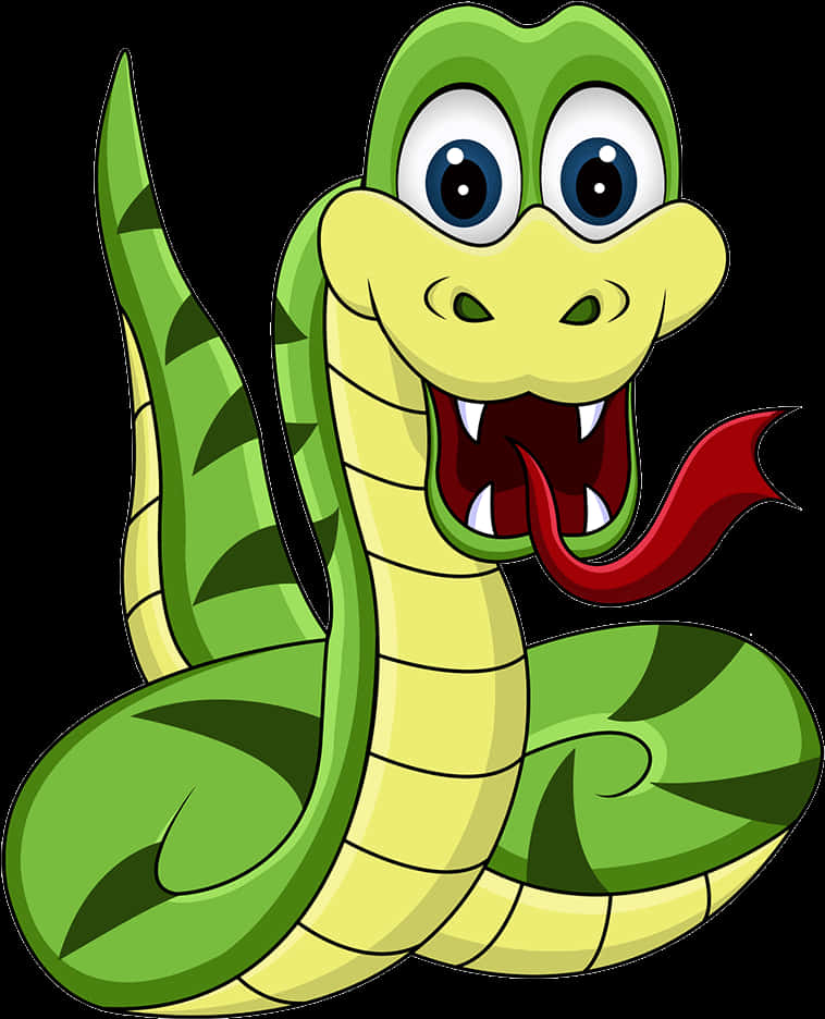 Cartoon Smiling Snake PNG