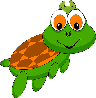 Cartoon Smiling Turtle Graphic PNG