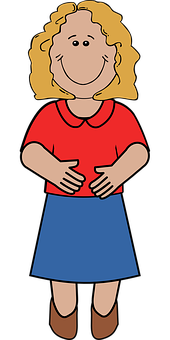 Cartoon Smiling Woman Standing PNG