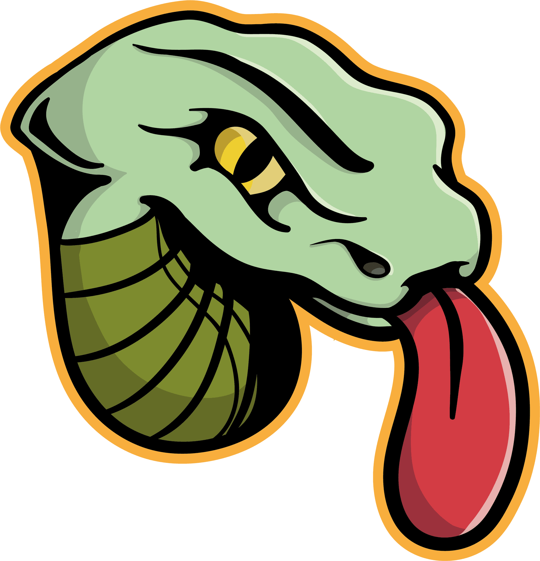 Cartoon Snake Tongue Out_ Vector Art PNG