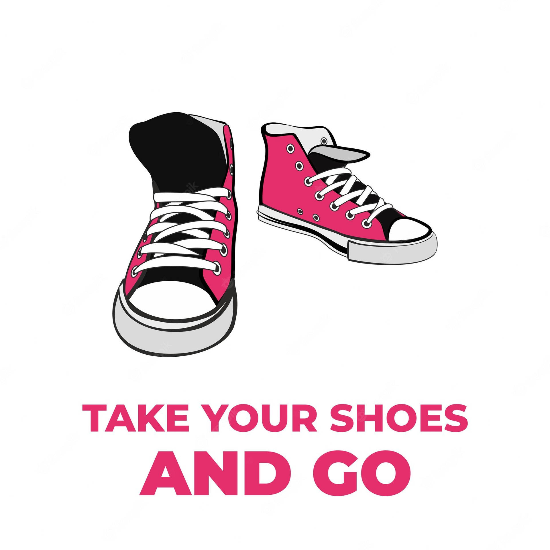 Simple Pink High Cut Cartoon Sneakers Wallpaper