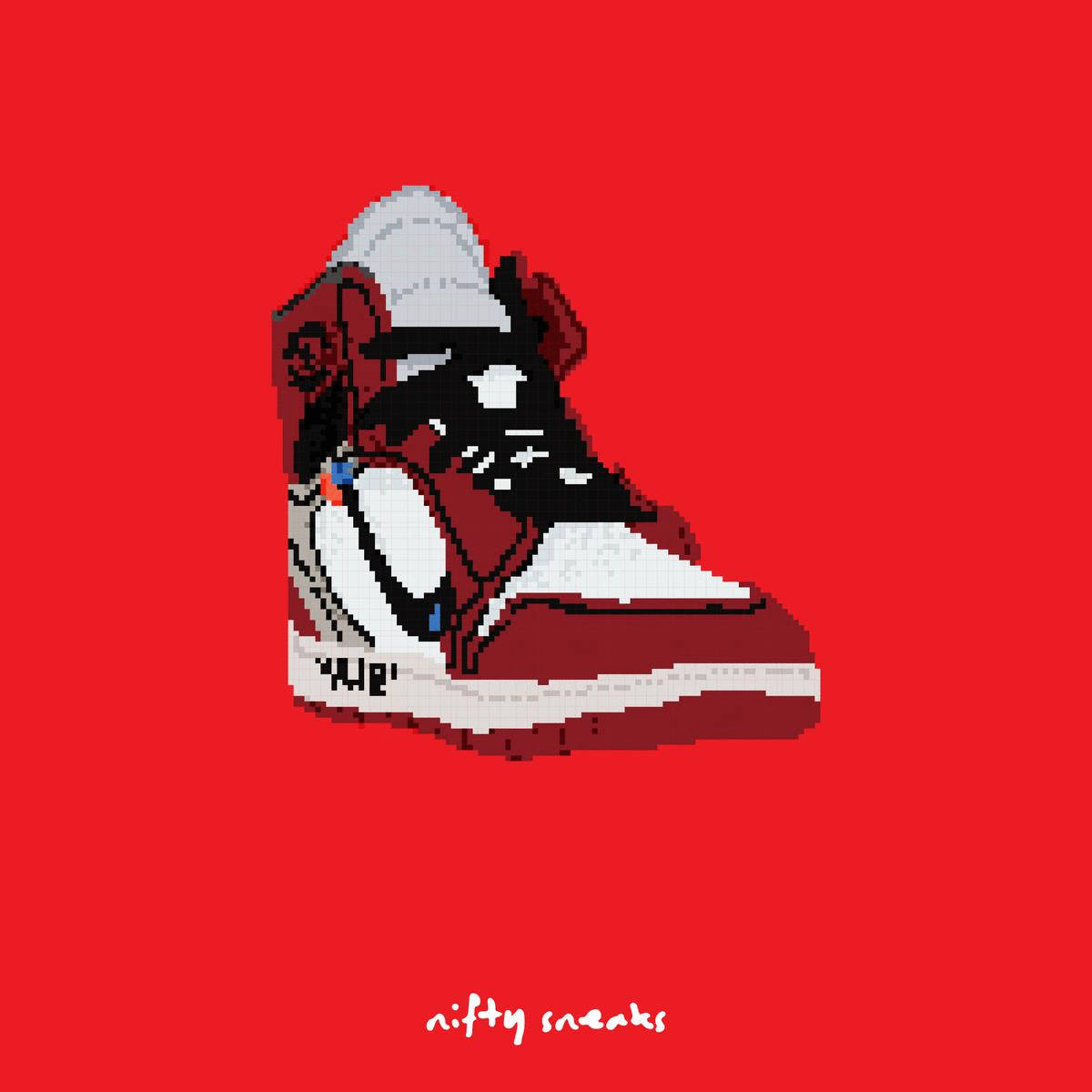 Cartoon Sneakers Nike Air Jordan I Pixel Art Wallpaper