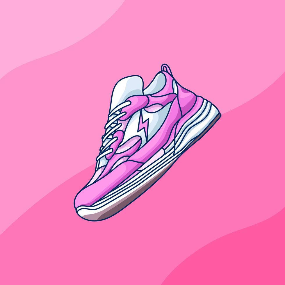 Zapatode Caricatura Color Rosa En Formato De Vector Art. Fondo de pantalla