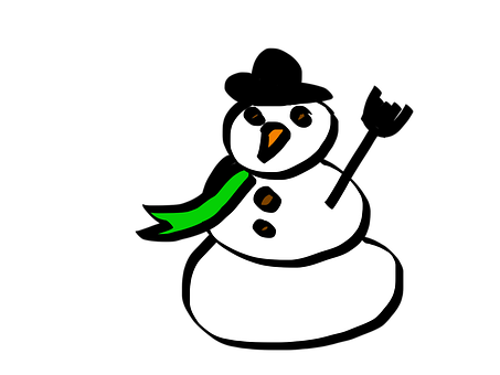 Cartoon Snowman Black Background PNG
