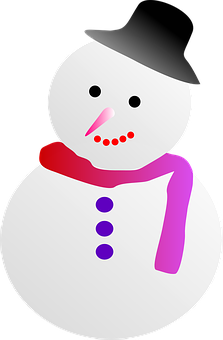 Cartoon Snowmanwith Hatand Scarf PNG