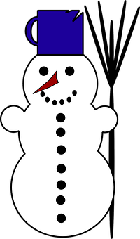 Cartoon Snowmanwith Top Hat PNG