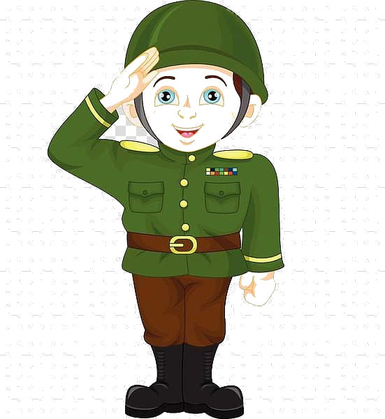Cartoon Soldier Saluting PNG
