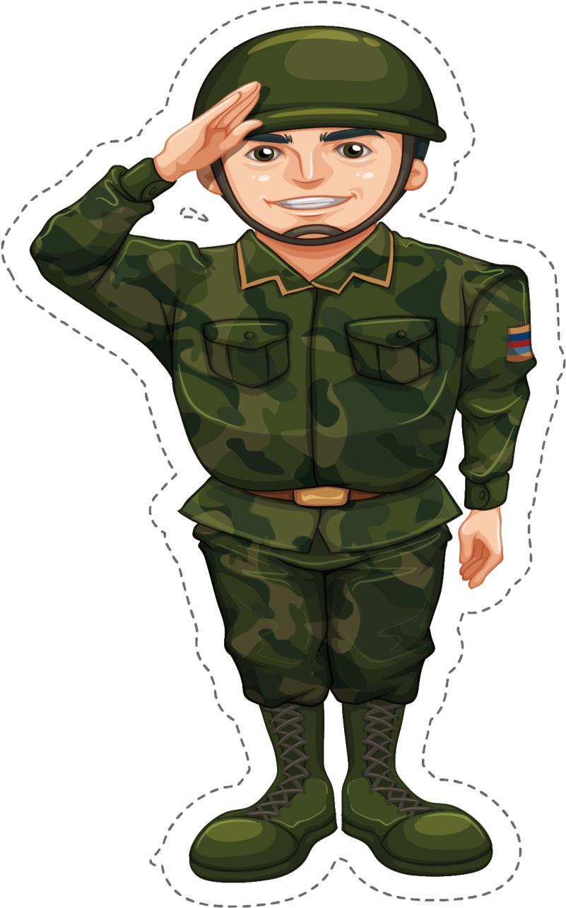 Cartoon Soldier Saluting.png PNG