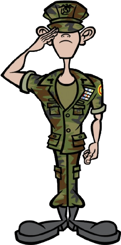 Cartoon Soldier Saluting.png PNG