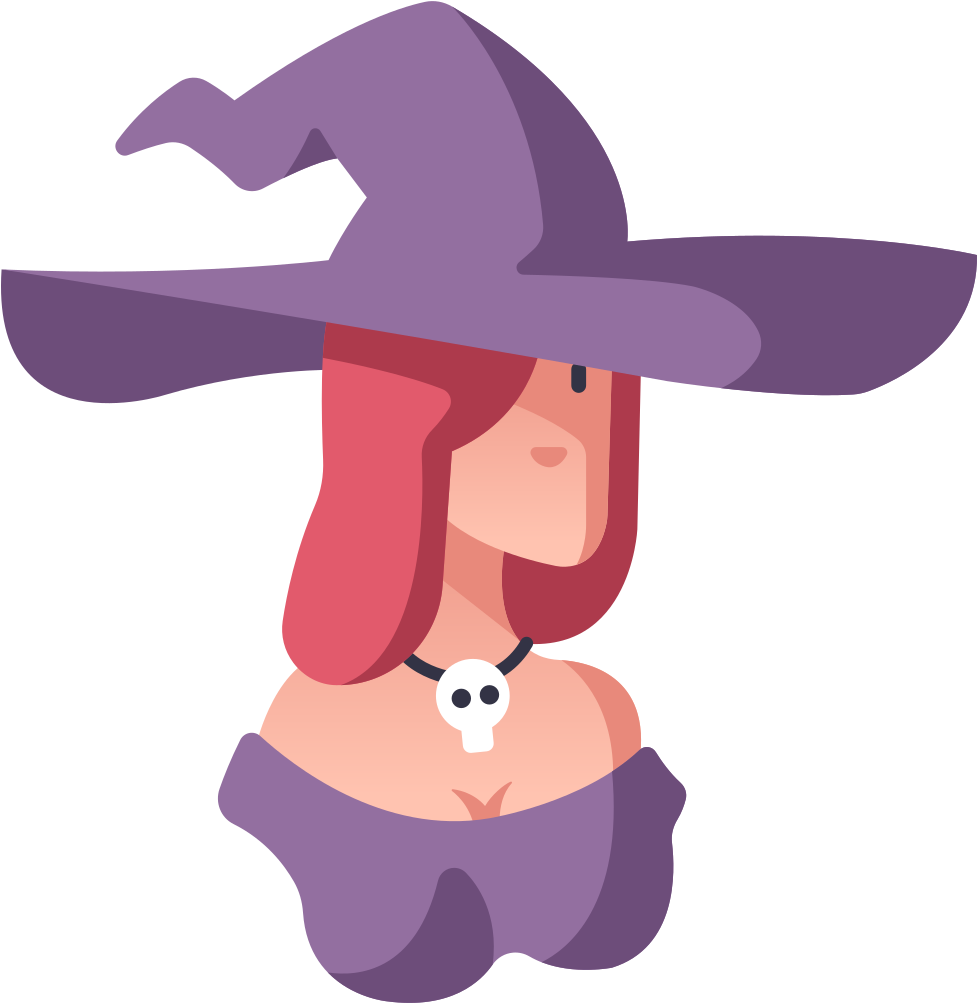 Cartoon Sorceress Portrait PNG