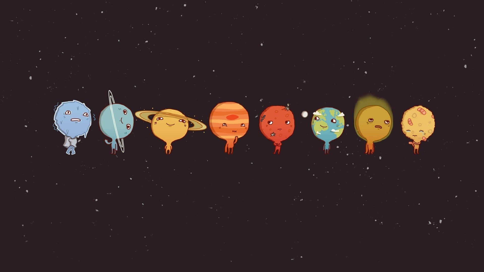 Entdeckeeine Welt Voller Abenteuer Im Cartoon Space Wallpaper