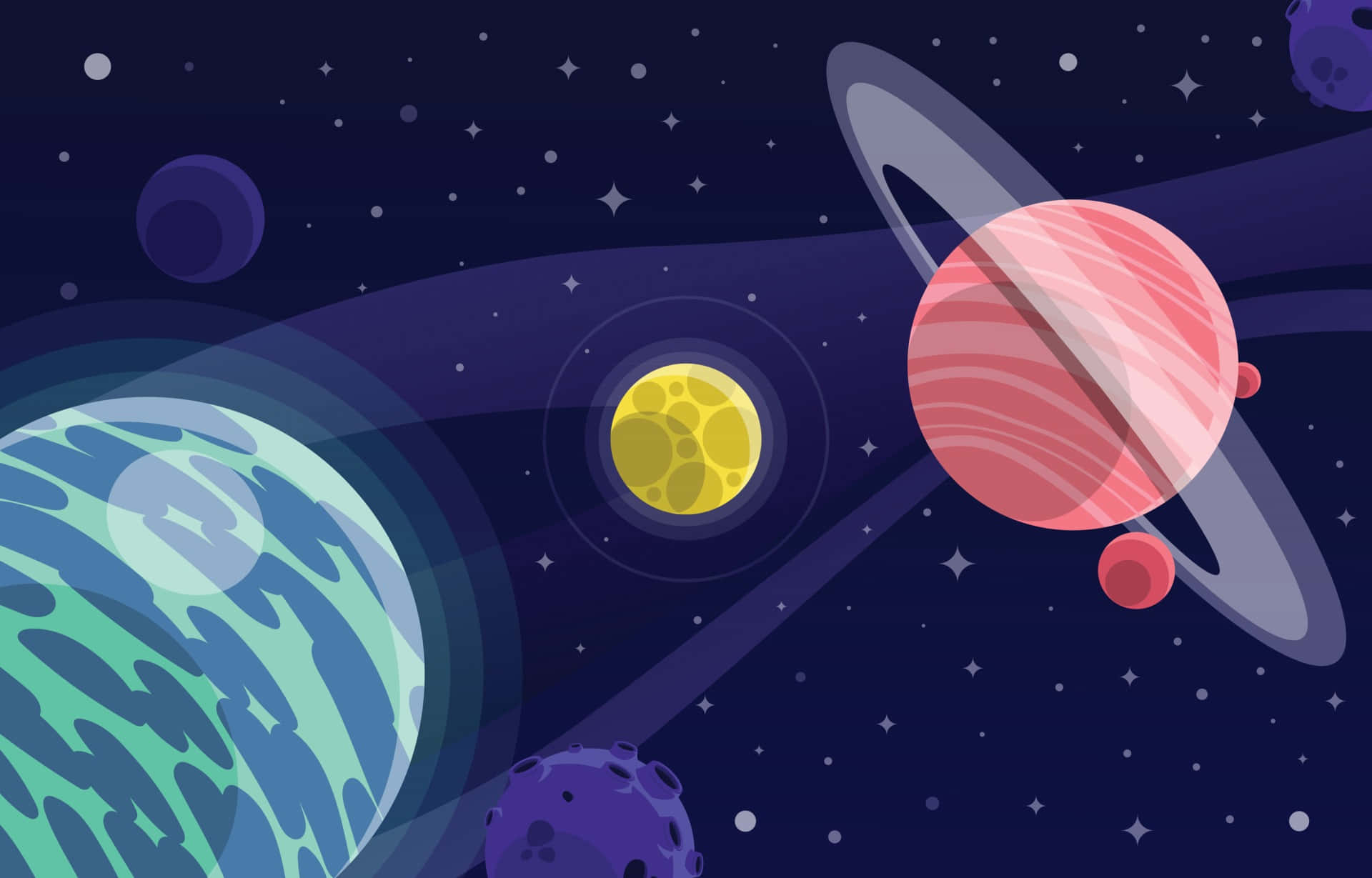 Take a voyage through the planets and galaxies of a magical cartoon space!
