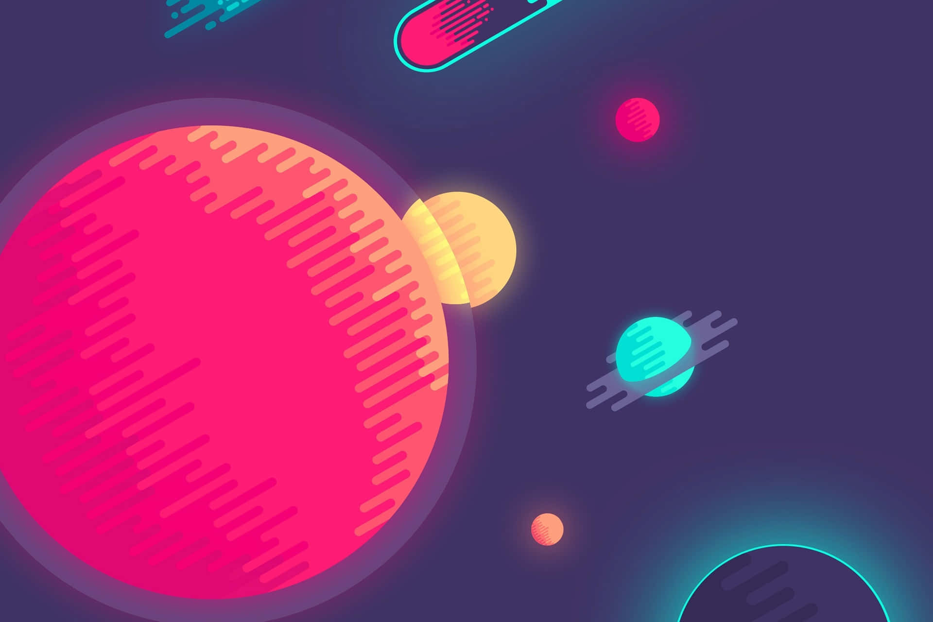 Decorate your PC with this Cute Planets Wallpaper