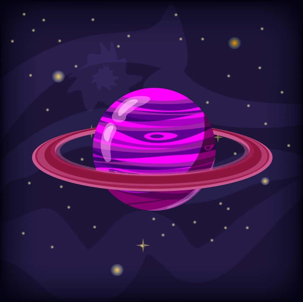 Explore the depths of outer space with this cartoon background!