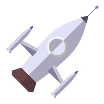 Cartoon Space Rocket Vector PNG