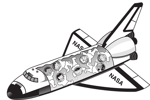 Cartoon Space Shuttlewith Astronauts PNG