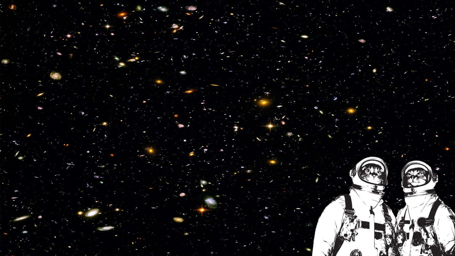 En astronaut udforsker den store udstrækning af det ydre rum Wallpaper