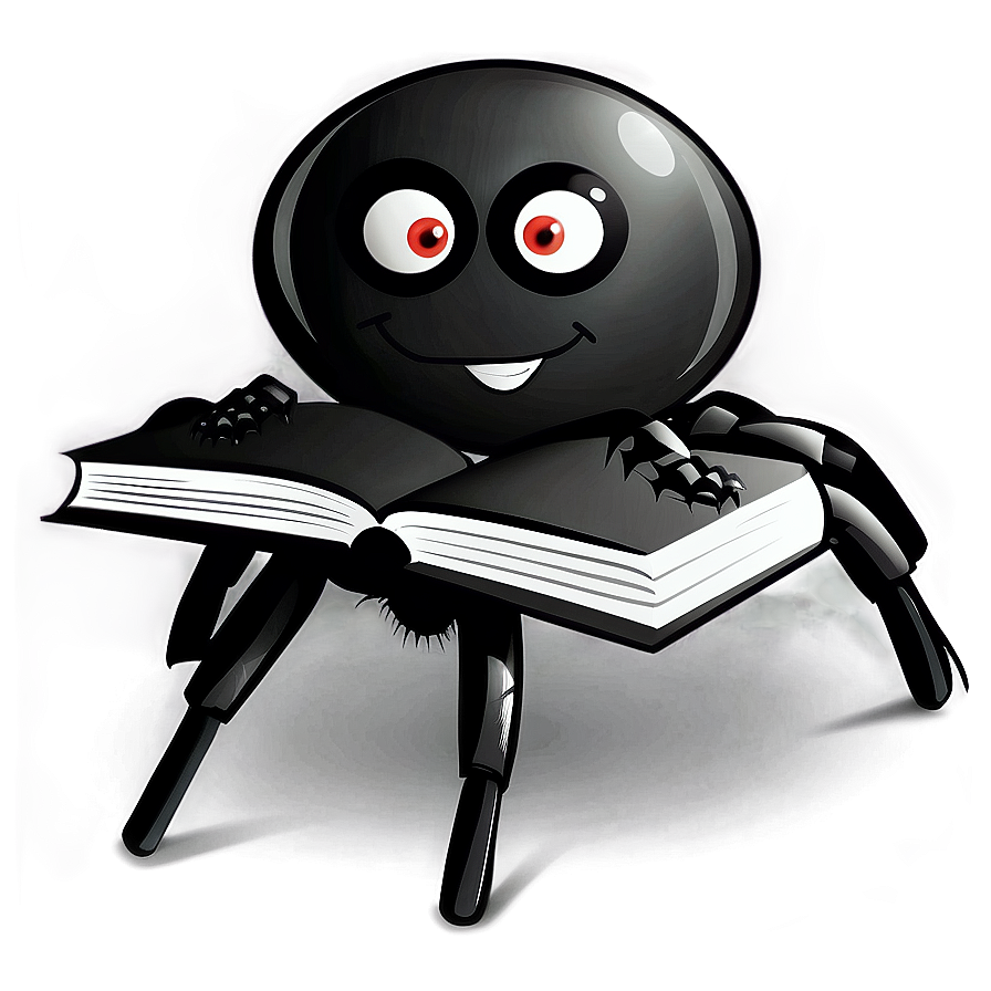 Cartoon Spider With Book Png Ggc PNG