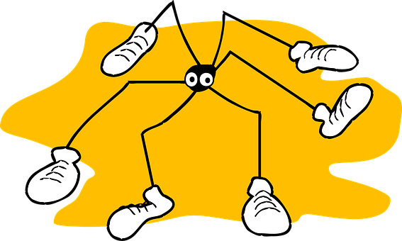 Cartoon Spider With Shoes PNG