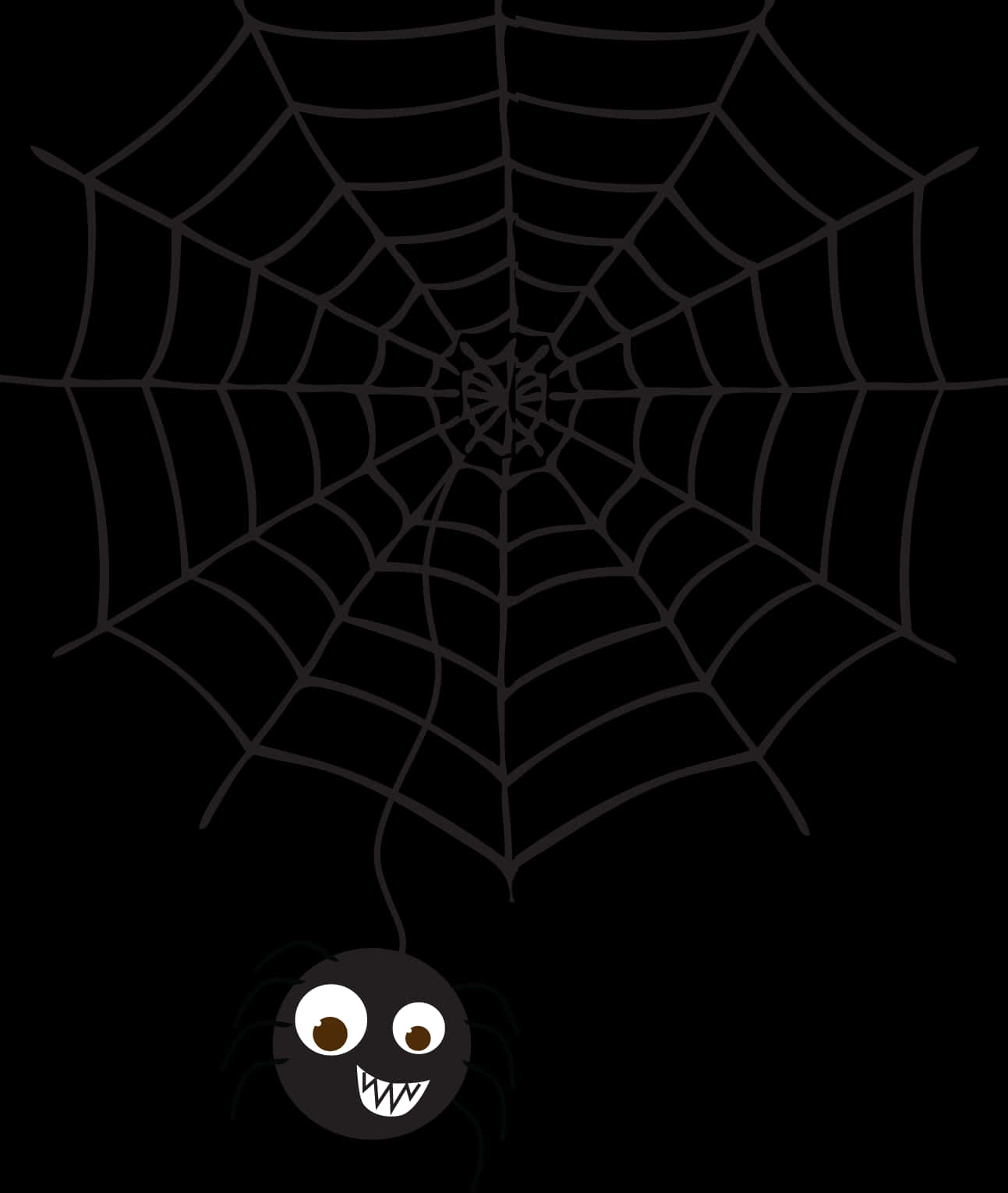 Cartoon Spiderand Web PNG