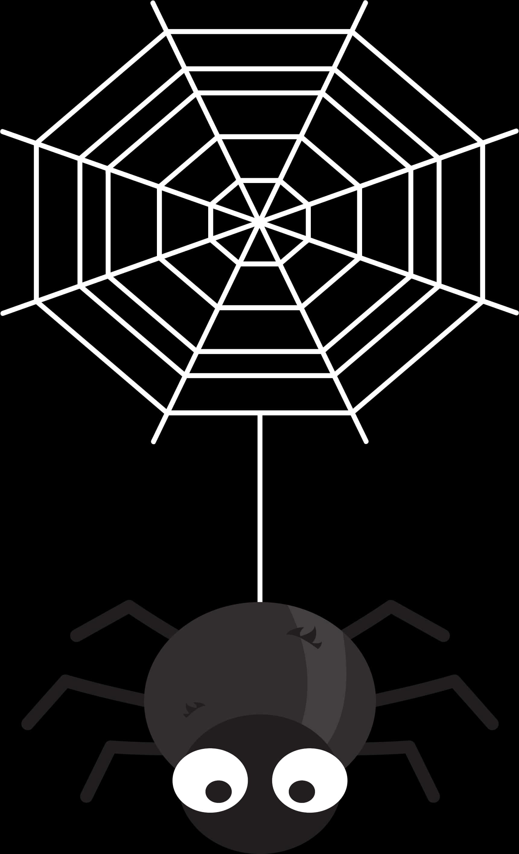 Cartoon Spiderand Web Graphic PNG