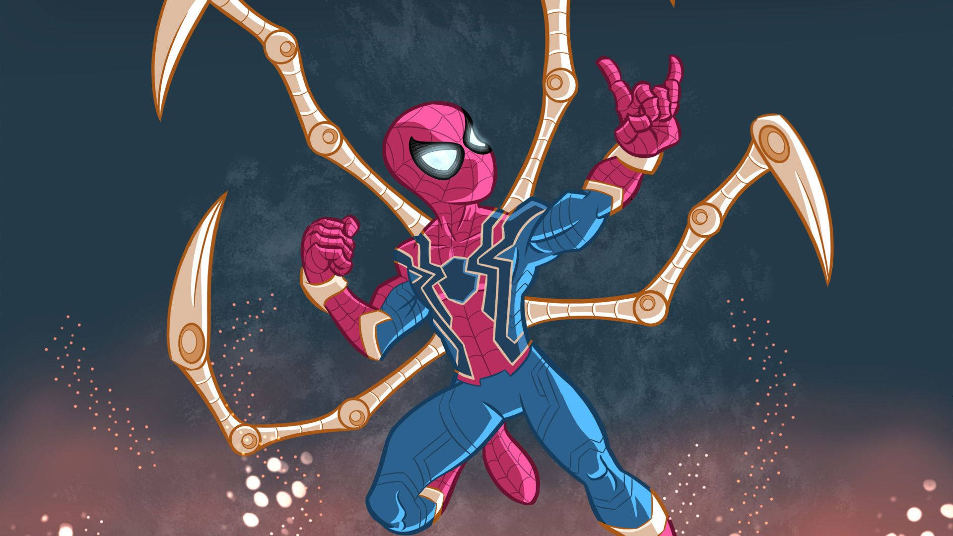 Garradel Hombre Araña De Dibujos Animados De Spiderman Iron Spider. Fondo de pantalla