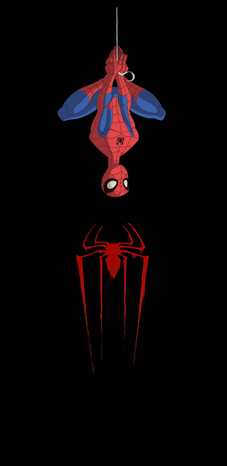 Cartoon Spiderman Middle Punch Hole Background