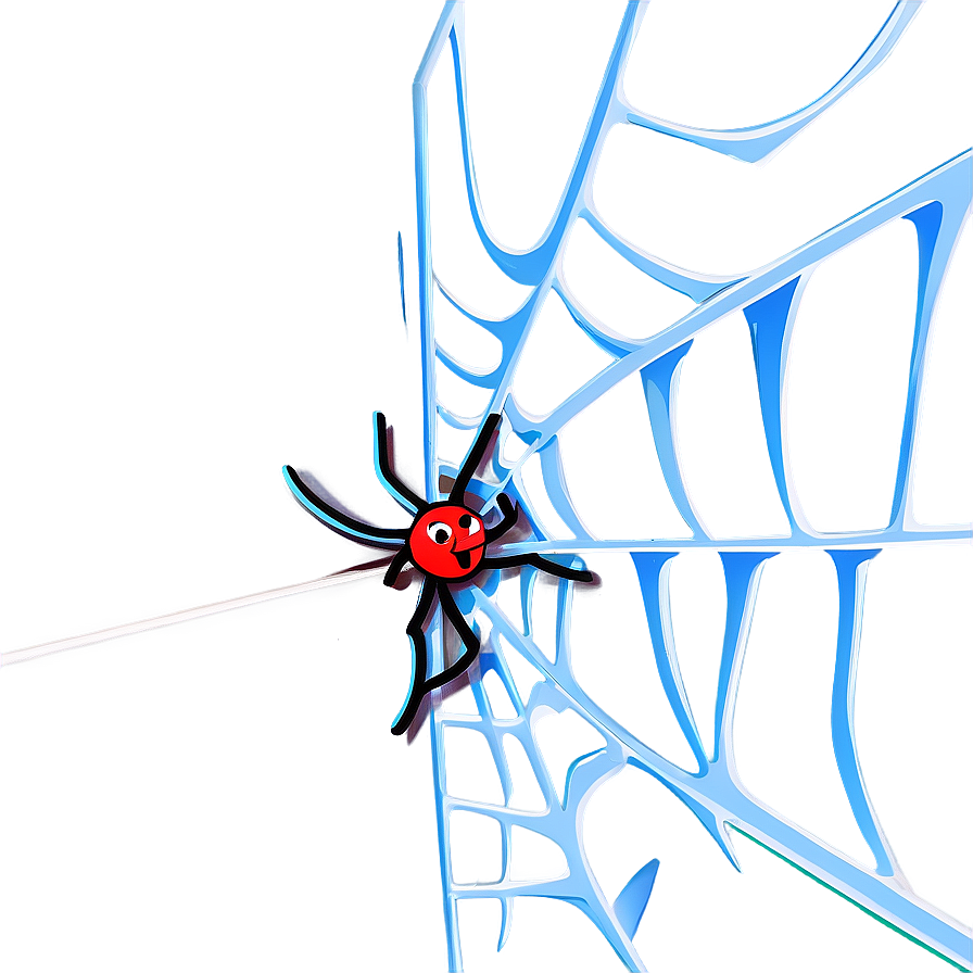 Cartoon Spideron Web PNG