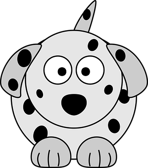 Cartoon Spotted Dog Graphic PNG