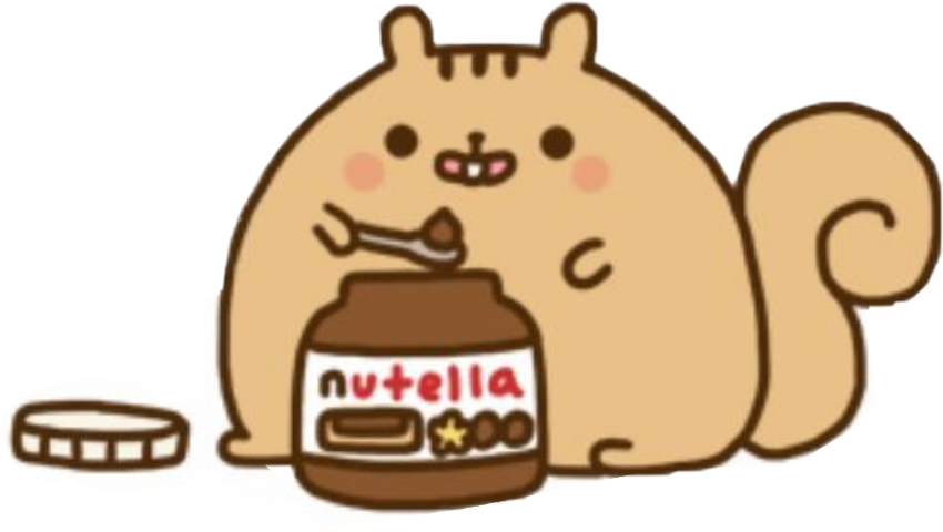Cartoon Squirrel Eating Nutella PNG