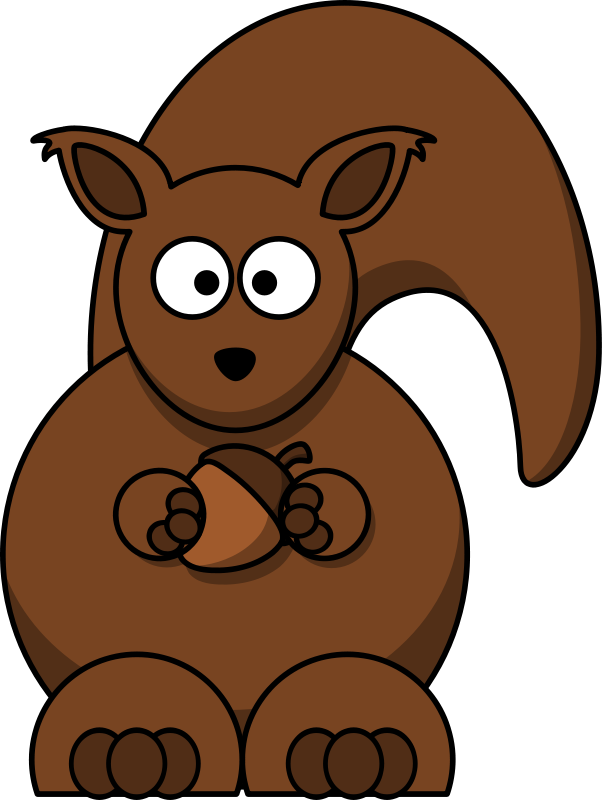 Cartoon Squirrel Holding Acorn PNG