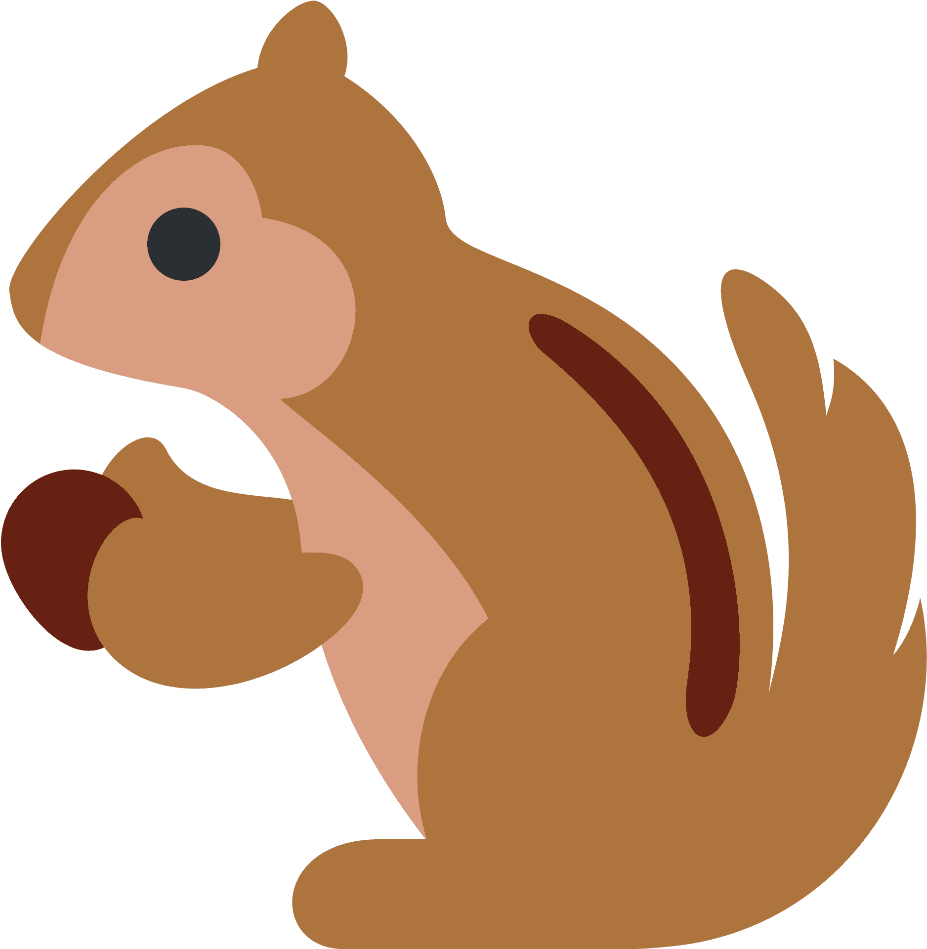 Cartoon Squirrel Holding Acorn PNG