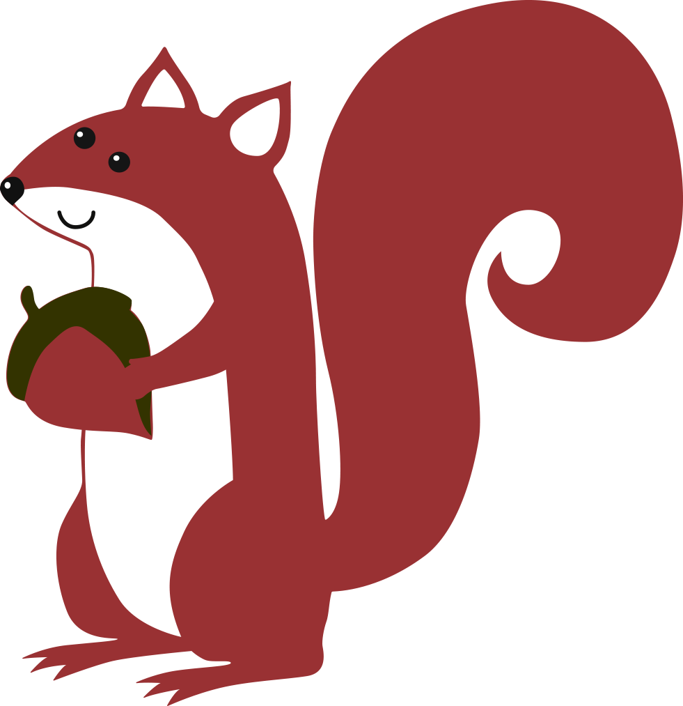 Cartoon Squirrel Holding Acorn PNG