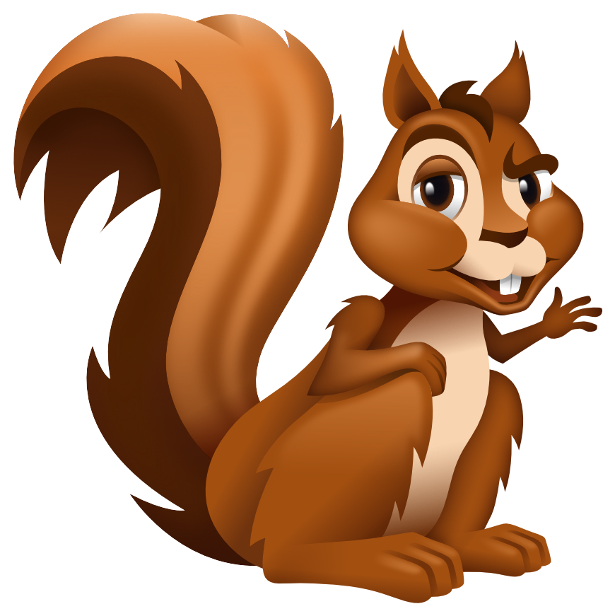 Cartoon Squirrel Illustration PNG