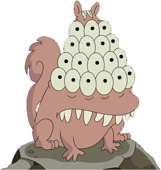 Cartoon Squirrelwith Many Eyes PNG