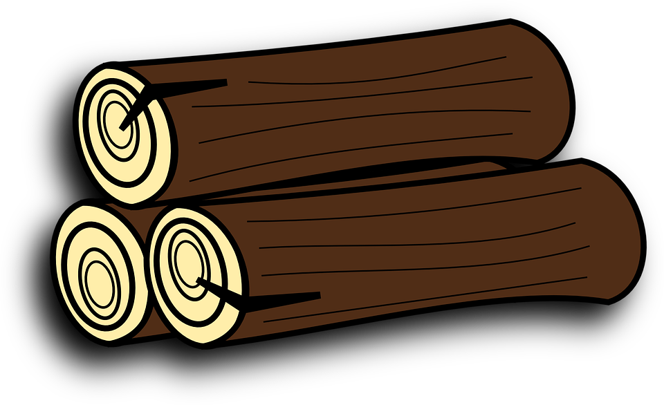 Cartoon Stacked Logs PNG