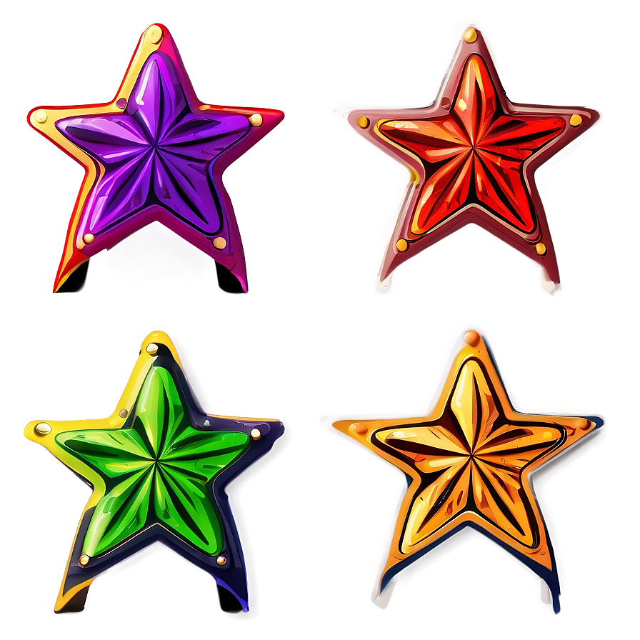 Cartoon Star Sticker Png Cre PNG