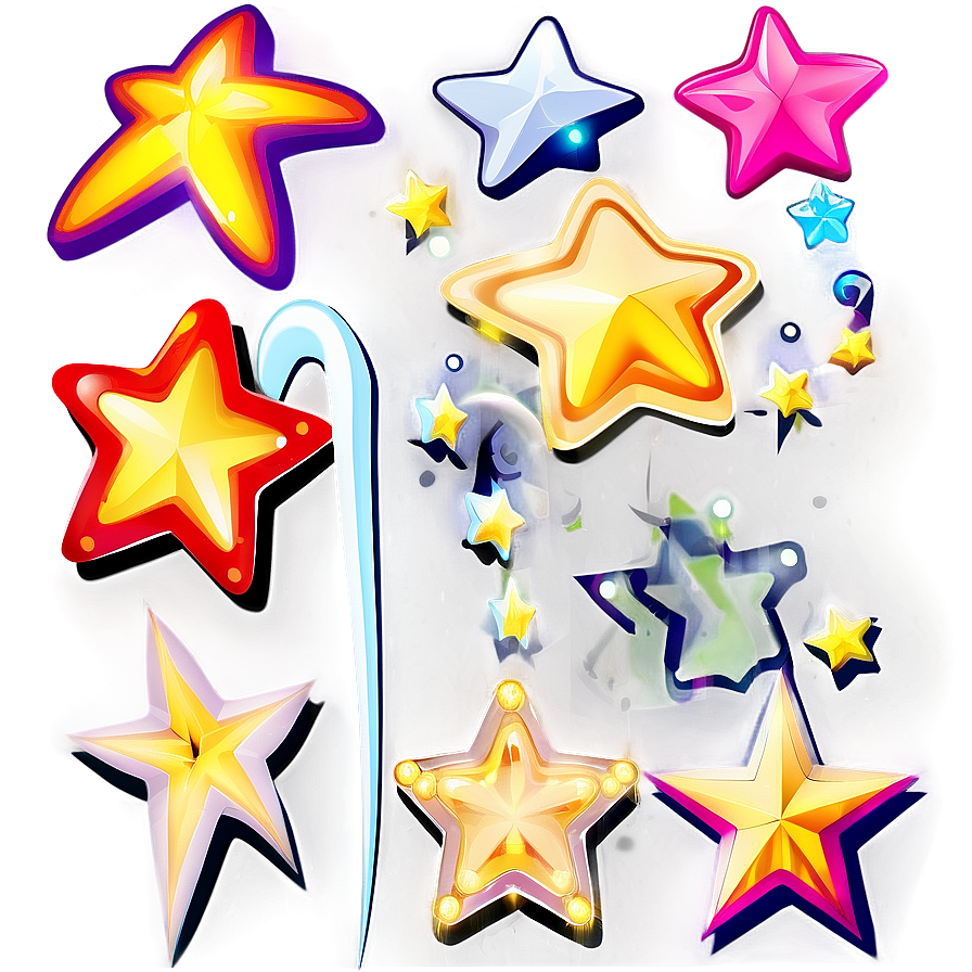 Cartoon Stars Transparent Png Vmu12 PNG