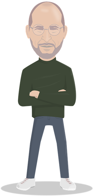 Cartoon Steve Jobs Standing PNG