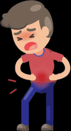 Cartoon Stomachache Expression PNG