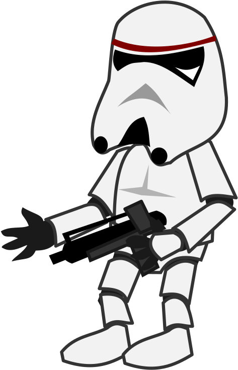 Cartoon Stormtrooperwith Blaster PNG