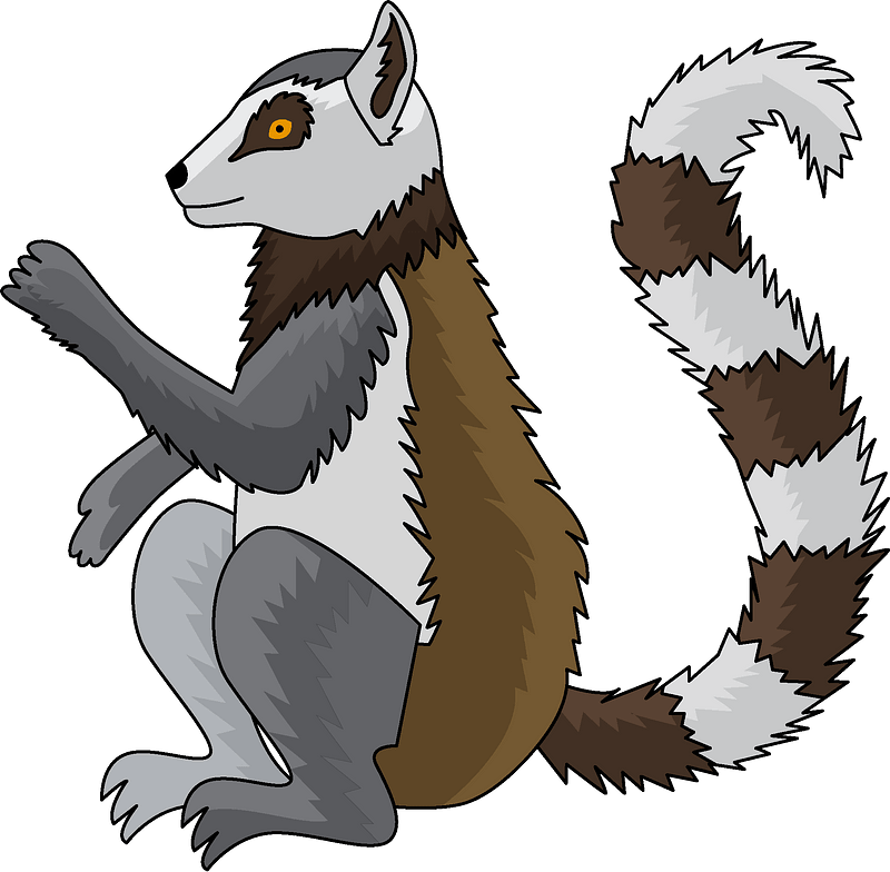 Cartoon Striped Squirrel Illustration PNG